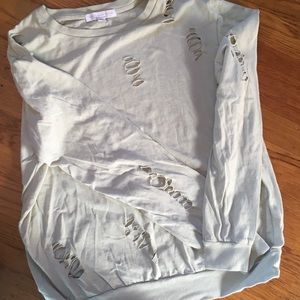 American Eagle DONT ASK WHY distressed long sleeve